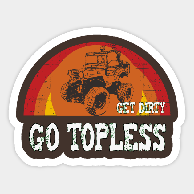 Go Topless Retro Off Road Off Road Sticker Teepublic Uk